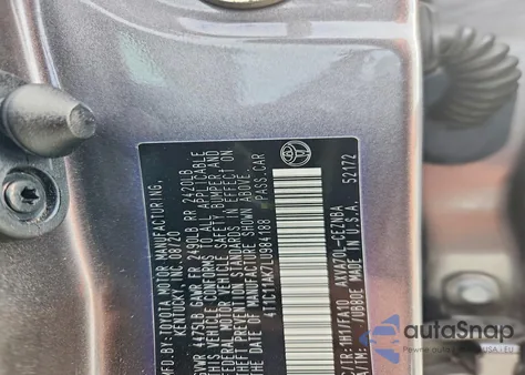 2020 Toyota Camry Le z USA, uszkodzony, nr VIN 4T1C11AK7LU984188